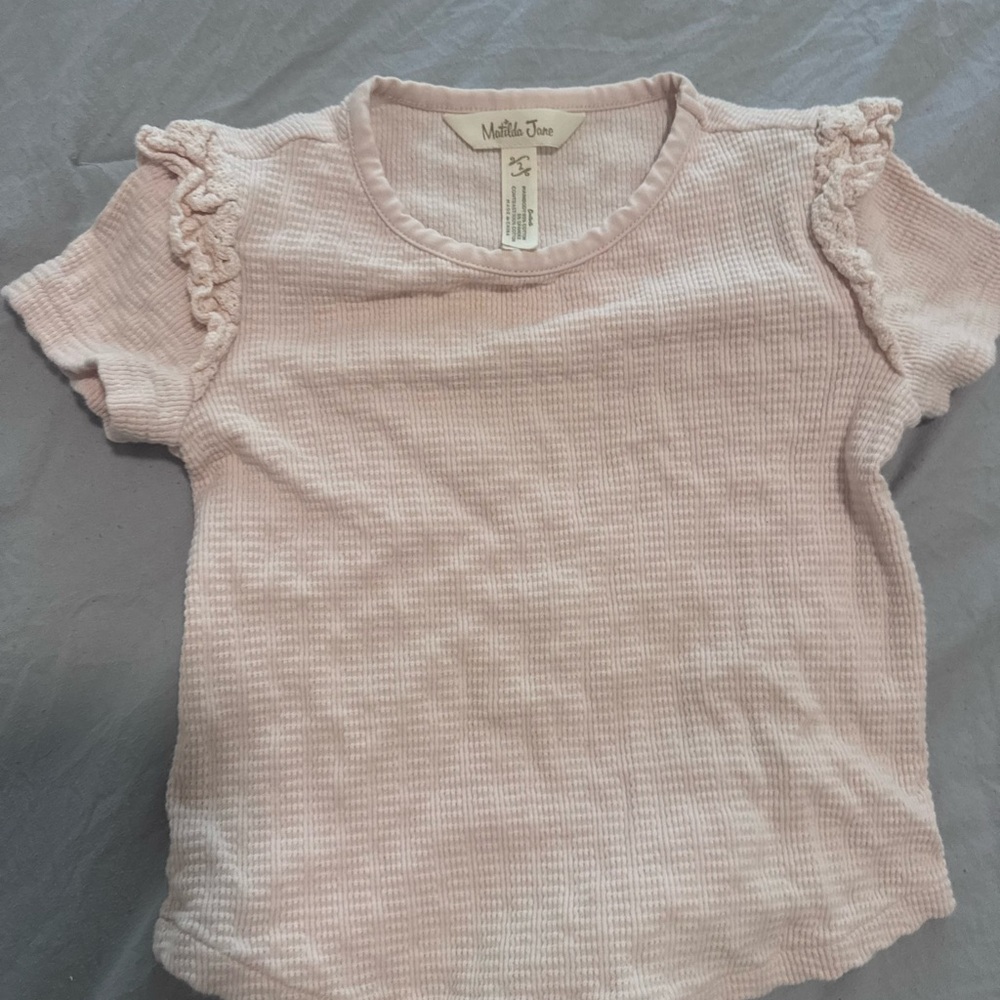 Matilda Jane Light Pink Ruffle Sleeve Tee